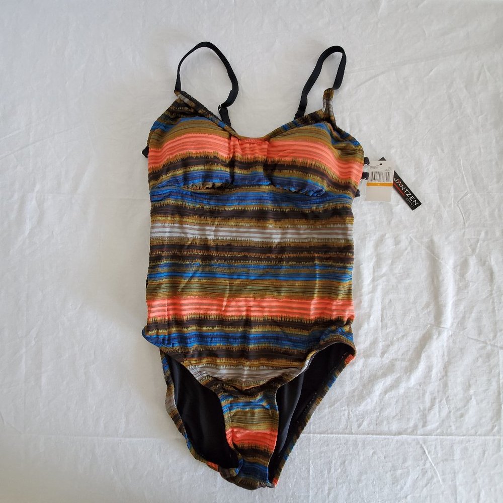 Scoop Neck Multicolor Striped One piece